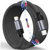 OEM Cavo magnetico USB-C-Lightning da 15 m in nylon intrecciato nero