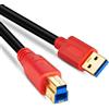 OEM Cavo USB da tipo A a tipo B - Trasferimento dati Super Speed - 0,3 metri - Rosso
