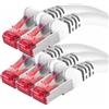 OEM Cavo Ethernet - Cavo di rete RJ45 - Trasmissione dati veloce - Standard Cat6 - Confezione da 5 - Bianco