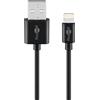 Goobay 100 cavi Goobay 72906 Essential, cavo Lightning USB per la ricarica e la sincronizzazione, 2 metri, colore nero, lunghezza 2 metri - 12 W, 2,4 A, cavo MFi per Apple iPhone/iPad