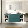 Parama Mobile bagno sospeso 140cm due cassetti con top petrol e due vani a giorno bianco opaco | Hexa