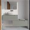 Parama Mobile bagno sospeso modulare 90cm smoke green opaco due cassetti con top | Bako