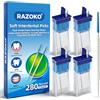 RAZOKO 280 scovolini interdentali con custodia, plettri a doppia estremità in morbido silicone per la pulizia dei denti, plettro dentale strutturato per bretelle, ponti e impianti, 4 confezioni da 70