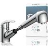 SCHÜTTE ABERDEEN 33379 Rubinetto da cucina a bassa pressione con doccetta estraibile, rubinetto da cucina con funzione anti-ritorno, miscelatore con miscelatore monocomando, rubinetto per lavello