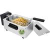 EMERIO Friggitrice ad olio da 3,0 l con tecnologia a zone fredde, niente più sapore amaro, friggitrice con zona fredda da 2000 W, serbatoio in acciaio inox, senza PFAS, facile da pulire, termostato