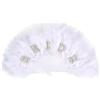 KRYMXAR 1 ventaglio da sposa a mano, elegante scomparti per matrimoni, fecher da donna, scomparti per piume pieghevoli, tenuti a mano, per burlesque, ventagli a mano per matrimonio