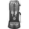 De'Longhi Dedica Arte EC 885.GY, Maccchina da Caffè Manuale, Macchina per Espresso con Schiumatore MyLatteArt, Design Compatto, Larghezza 15 cm, Pressione 15 Bar, Tazze fino a 12 cm, Grigio
