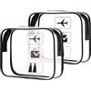 Oderra 2 Sacchetti Beauty Case Trasparente, 20.5 x 7 x 17 cm | PVC da 0,6 mm, Beauty Case da Viaggio per Cosmetici e Accessori, Ideale per Viaggi in Aereo, Palestra e Uso Domestico