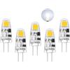 I-SHUNFA Lampadine LED G4 Bianco Freddo 6000K,AC/DC 12V,0.5W Sostituisce per Lampadine Alogene 5W-10W,90LM Non Dimmerabile,Mini Lampadine LED a Risparmio Energetico,Confezione da 5