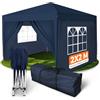 Kronenburg Gazebo Pieghevole 2x2m Impermeabile con Tetto Protezione UV 50+, 4 Teli Laterali inclusi, Padiglione da Giardino Rapido Blu con Borsa da Trasporto, per Feste e Mercatini