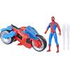 SPIDER-MAN Hasbro Marvel, Motocicletta Spara-Ragnatele di Spider-Man, Set con Action Figure da 10 cm e 2 Colpi di Ragnatela
