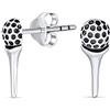 Bling Jewelry Tiny Tee E Orecchini A Perno Con Palline Da Golf Per Le Donne Golfiste Gioielli In Argento 925 Ossidato Per Golf E Sport