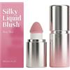 Sgjwyc Blush liquido, texture gelatina, crema blush con applicatore a spugna, sensazione leggera e setosa, fard liquido naturale opaco (rose red)