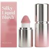 Sgjwyc Blush liquido, texture gelatina, crema blush con applicatore a spugna, sensazione leggera e setosa, fard liquido naturale opaco (rosa)