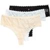 Ulla Popken Strings TruYou da Donna, Taglie Forti, Taglie Forti, Confezione da 3, Pizzo Trasparente