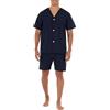 Fruit of the Loom Broadcloth Short Sleeve Pajama Set Pigiama, Blu Notte, L Uomo