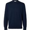 SELECTED MEN Slhtorino LS Knit Crew Neck Noos, Blazer Blu Marine, L