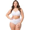 Ulla Popken Maxi Slip da Donna, Taglie Forti, Taglie Forti, Taglie Forti, Ampia Fascia in Rete, Vita Alta, 825676, Bianco Neve, 62-64 Große Größen