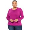 Ulla Popken Maglia a Tunica da Donna, Slim Girocollo, Manica Lunga, Bacca, 56/58 IT