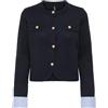 ONLY Jacket O-Neck Knt Onlaustin LS-Giacca con Scollo Rotondo, Cielo Notturno, XS Donna