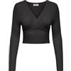 ONLY Onlhonor LS V-Neck Nca Knt Pullover, Nero, XL Donna
