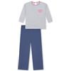 Schiesser Pigiama Lungo da Bambina - 100% Cotone Biologico Biologico - Taglie da 92 a 140, Blu Jeans 183004, 116