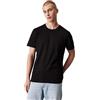 Calvin Klein Uomo T-Shirt Maniche Corte Logo Tape Scollo Rotondo, Nero (CK Black), L