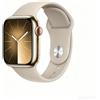 Apple Watch Series 9 Acciaio inossidabile 45 mm (2023) | GPS + Cellular | oro | Cinturino Sport Beige Pietra M/L