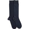 Emporio Armani CALZINI LUNGHI UOMO REGALO 2 PZ BLU TU, Blu, Taglia unica