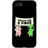 EduEly Studio Shop - Officially Licensed Custodia per iPhone SE (2020) / 7/8 Umani e un virus Alien & Cow Cute Buddies Banner EduEly