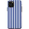 Elegant Geometric Vertical Lines Pattern Custodia per iPhone 11 Pro Simpatiche linee verticali estetiche a righe blu e bianche