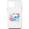 UGR Custodia per iPhone 12 mini Grafica gotica Flash del tatuaggio del teschio di rosa