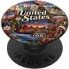 Happy Destiny Stati Uniti d'America Bandiera Paese, Rosso Bianco Blu PopSockets PopGrip Adesivo