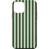 Elegant Geometric Vertical Lines Pattern Custodia per iPhone 12 mini Linee Verticali Estetiche A Strisce Verdi Menta E Marrone Carino