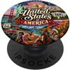 Happy Destiny Stati Uniti d'America Bandiera Paese, Rosso Bianco Blu PopSockets PopGrip Adesivo