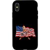 250 Years USA Tung Sahur Tees and Gifts Custodia per iPhone X/XS Brainrot 4th July US Flag America Tung Sahur Electric Guitar