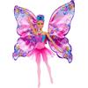 Barbie - Ali Scintillanti, Bambola dai Capelli Viola, trasformazione 2 in 1 da B