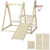 Altro Gioco Arrampicata 5 in 1 Pieghevole con Scivolo, 2 Pareti, Altalena e Canestro,