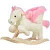 Altro Cavallo a Dondolo Bianco e Rosa con Suoni e Struttura in Legno di Pioppo per Bam