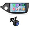 NHOPEEW 2+64G Autoradio per KIA CEED 2012-2018 con Senza fili Carpaly e Android Auto - Stereo auto Android con WiFi GPS Controllo volante EQ Split Screen + Backup Camera&Mic