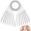 Carehabi 8 Pezzi Ferri da Maglia Circolari 80 cm 2.0/2.5/3.0/3.5/4.0/4.5/7.0/8.0mm
