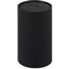 Relaxdays Ceppo Portacoltelli, Vuoto, con Setole, Spazio per 8 Coltelli, Universale, Rotondo HxD: 18x11 cm, color nero
