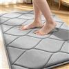 Tayahanude Tappetino da Bagno in Memory Foam, Tappetino Bagno, Tappeti da Bagno, Asciugatura Rapida, Lavabile in Lavatrice, Adatto per Docce, Vasche da Bagno, (60 x 40 cm, Grigio)