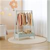 [en.casa] Stand Appendiabiti per Cameretta a Forma di Capanna 99 x 66 x 38 cm Organizzatore Guardaroba a Misura di Bambini con Asta Scomparto Vano Porta Oggetti Abiti - Menta Verde