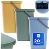 KADAX Pattumiera da 20L, Set di 3 pattumiere in plastica con coperchio e manico, pattumiera per la raccolta differenziata, pattumiera con coperchio ribaltabile (verde, giallo, blu)