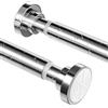 ZOVRIXIA Bastone Tenda Doccia Bastone Tenda a Pressione, 65-206cm Asta Telescopica in Acciaio Inox Antiruggine e Antiscivolo, Bastoni Tende Estensibile per Bagno Finestra Guardaroba Camera, Argento