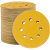 STEBRUAM 100 Pezzi Dischi Abrasivi da 125 mm Fogli di Sabbia a Disco 150 Graniglie Carte Abrasive 8 Fori Levigatura Carta Vetrata Smerigliatrice a Grana Grossa Cuscinetti per Levigatrice Orbitali