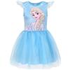sarcia.eu Frozen Elsa Abito Blu con Tulle, Maniche Corte, Abito da Bambina 8-9 Anni