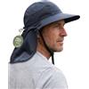 Hat Hut Cappello da sole ultraleggero con protezione per il collo, UPF50+, tesa larga, cappello traspirante per escursionismo e pesca all'aperto per uomini, Blu mare, Taglia unica