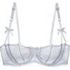 HLYLDL Reggiseno a Balconcino in Pizzo a Rete Sheer Push Up Plus Size Sexy 1/2 Tazze Ferretto Reggiseni sfoderati Reggiseno per Tutti i Giorni